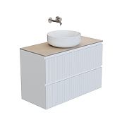 Тумба под раковину Aquanet Джейн 100 335426 подвесная Белая матовая-17