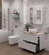 Тумба под раковину Aquanet Джейн 100 335426 подвесная Белая матовая-28