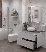 Тумба под раковину Aquanet Джейн 100 335426 подвесная Белая матовая-33