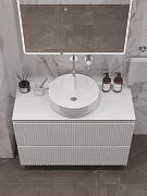 Тумба под раковину Aquanet Джейн 100 335426 подвесная Белая матовая-35