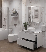 Тумба под раковину Aquanet Джейн 100 335426 подвесная Белая матовая-36