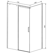 Душевой уголок Vincea Dice 110x100 VSR-4D1011CLGM профиль Вороненая сталь стекло прозрачное-3