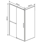 Душевой уголок Vincea Slim Soft 120x100 VSR-1SS1012CLG профиль Брашированное золото стекло прозрачное-4