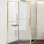 Душевой уголок Vincea Slim Soft 150x100 VSR-1SS1015CLG профиль Брашированное золото стекло прозрачное