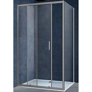 Душевой уголок Vincea Alpha 110x80 VSR-3AL8011CLGM профиль Вороненая сталь стекло прозрачное