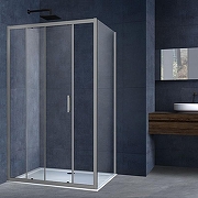 Душевой уголок Vincea Alpha 110x80 VSR-3AL8011CLGM профиль Вороненая сталь стекло прозрачное-1