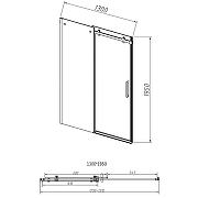 Душевая дверь Vincea Como-N 130 VDS-4CN130CGB профиль Черный стекло тонированное-5