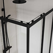 Душевой уголок Vincea City 100x90 VSS-5CT9010CLB профиль Черный стекло прозрачное-3