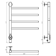 Электрический полотенцесушитель Vincea 43х60 VTD-1S1CBE Черный матовый-3