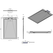 Душевой поддон из искусственного камня Vincea 140x90 VST-4SRL9014A Антрацит-4