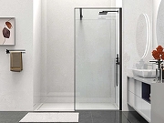 Душевая перегородка Vincea Walk-In 100 VSW-1HS100CLB профиль Черный матовый стекло прозрачное-2