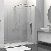 Душевая перегородка Vincea Walk-In 100 VSW-1HS100CLGM профиль Вороненая сталь стекло прозрачное-1