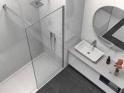 Душевая перегородка Vincea Walk-In 100 VSW-1HS100CLGM профиль Вороненая сталь стекло прозрачное-3