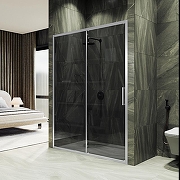 Душевая дверь Maybah Glass MGD-1284-5 1200x1950 раздвижная профиль Хром матовый стекло графитовое-1