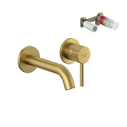 Смеситель для раковины Kludi Bozz 38244N076S Золото брашированное