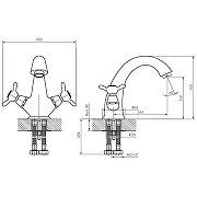 Смеситель для раковины Rossinka Q02-61 Хром-1