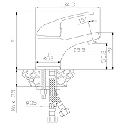 Смеситель для раковины Rossinka Y40-11 Хром-1