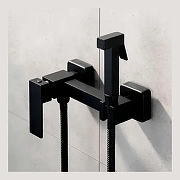 Гигиенический душ со смесителем Grocenberg GB101NBL Черный матовый-1