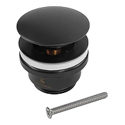 Донный клапан Grocenberg GB106BL click-clack Черный матовый-1