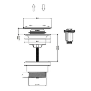 Донный клапан Grocenberg GB106BG click-clack Графит-2