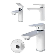 Комплект смесителей Grocenberg GB1009WC Белый Хром-2