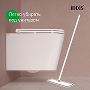 Комплект унитаза с инсталляцией Iddis Basic BASBI02i73 с сиденьем Микролифт и Черной матовой клавишей смыва-9