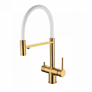 Смеситель для кухни Grocenberg GB4099GL Золото брашированное