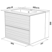 Тумба с раковиной Iddis Bild 60 BIL60V0i95K подвесная Дуб светлый-8