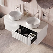 Тумба под раковину Iddis Aiger 120 AIG12W1i95K подвесная Белая матовая-7