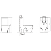 Унитаз моноблок CeramaLux TR2176MN Белый глянцевый с сиденьем Микролифт-4