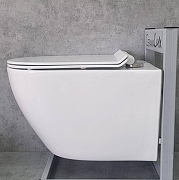 Унитаз CeramaLux 2196-2 подвесной Белый глянцевый с сиденьем Микролифт-5