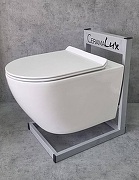 Унитаз CeramaLux 2196-2 подвесной Белый глянцевый с сиденьем Микролифт-6