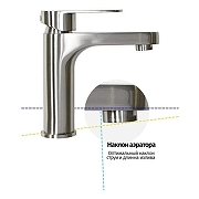 Смеситель для раковины Grocenberg GB1011NK Никель-5