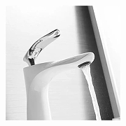 Смеситель для раковины Grocenberg GB2001WC Белый Хром-2