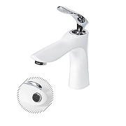 Смеситель для раковины Grocenberg GB2001WC Белый Хром-5