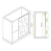 Душевая перегородка RGW Walk In WA-034 120 351003412-21 профиль Хром стекло матовое-сатинат-4