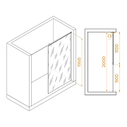 Душевая перегородка RGW Walk In WA-034 110 351003411-11 профиль Хром стекло прозрачное