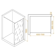 Душевая перегородка RGW Walk In WA-010 100 351001010-31 профиль Хром стекло тонированное-3