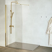 Душевая перегородка RGW Walk In WA-010G 90 351001009-16 профиль Золото брашированное стекло прозрачное