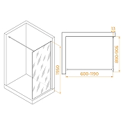 Душевая перегородка RGW Walk In WA-010G 90 351001009-16 профиль Золото брашированное стекло прозрачное-1