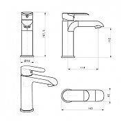 Смеситель для раковины Grocenberg GB2010CR Хром-4