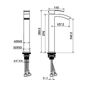 Смеситель для раковины Grocenberg GB3007GO Золото-3