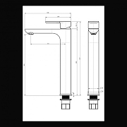 Смеситель для раковины Grocenberg GB3009WC Белый Хром-1