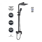 Душевая система Grocenberg GB7008BL Черная матовая-7