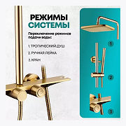 Душевая система Grocenberg GB7038MG с термостатом Золото матовое-2