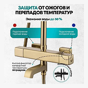 Душевая система Grocenberg GB7005MG с термостатом Золото матовое-3