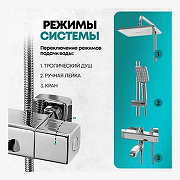 Душевая система Grocenberg GB7005CR с термостатом Хром-3