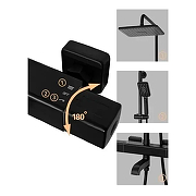 Душевая система Grocenberg GB7005BL с термостатом Черная матовая-15