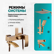 Душевая система Grocenberg GB7007-1BR Бронза-2