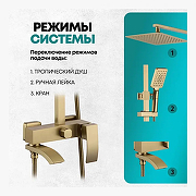 Душевая система Grocenberg GB7007-1MG Золото матовое-2